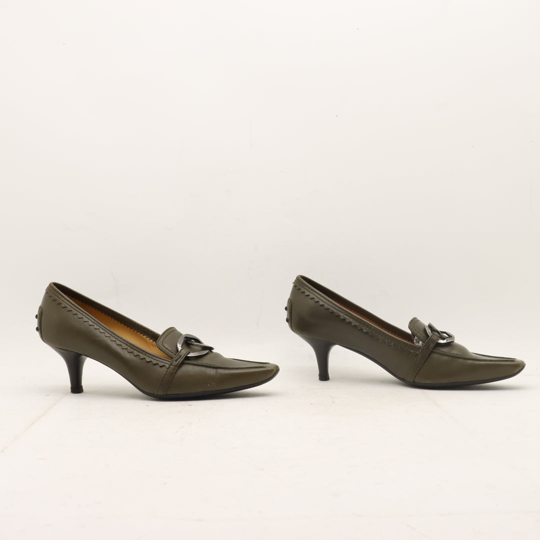 Pollini Mocassino Verde Taglia 37.5 Donna