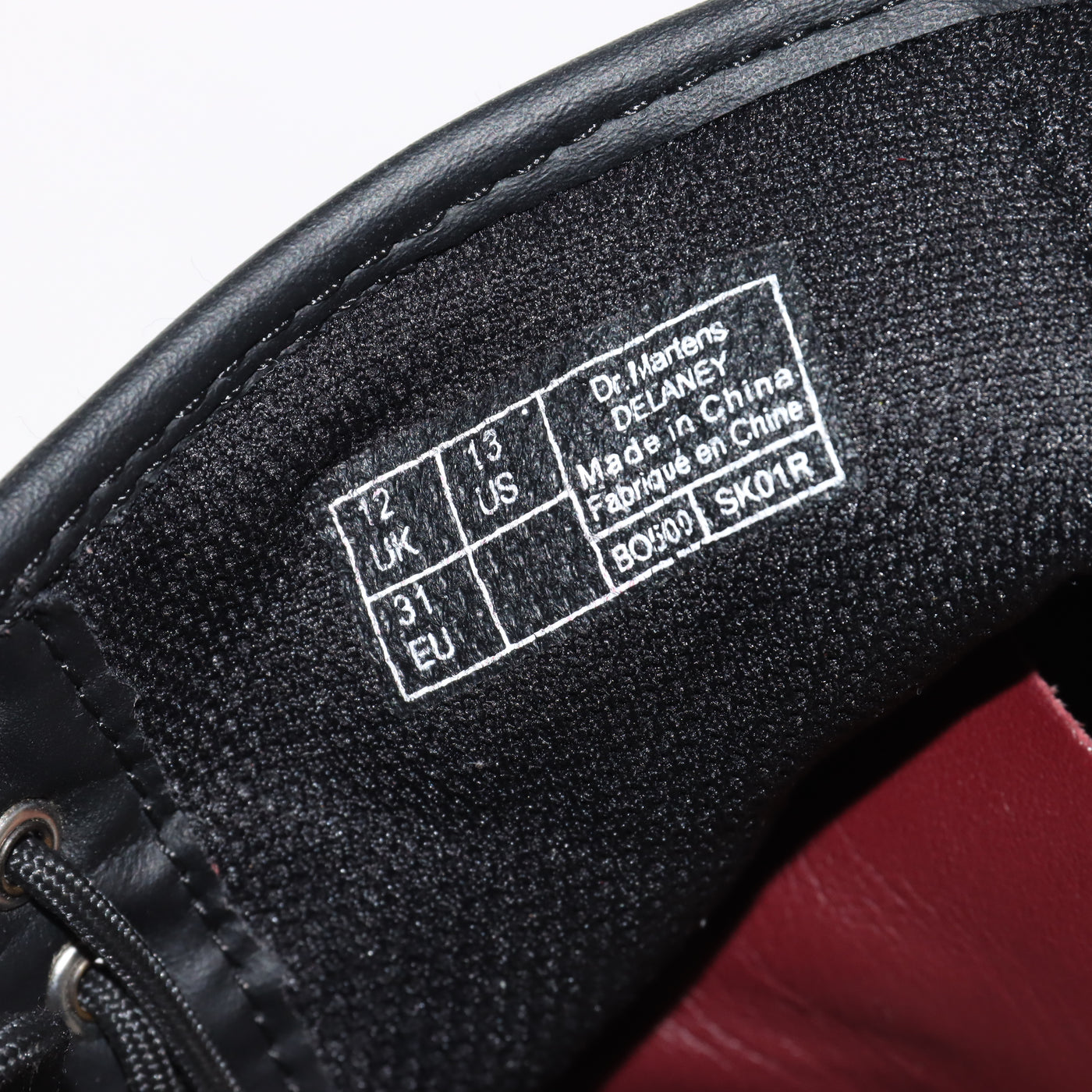 Dr. Martens Delaney Stivaletto Bordeaux in Pelle Eur 31 Bambino