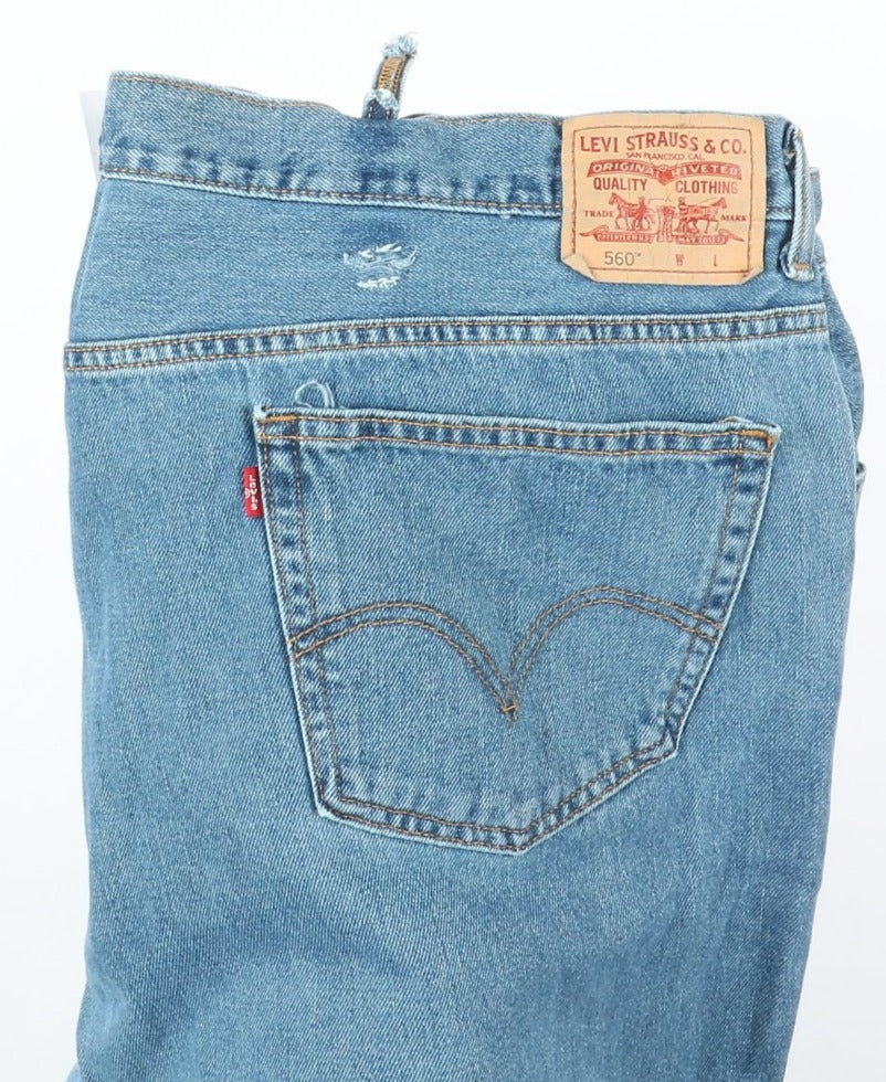 Levi's 560 Comfort Fit Jeans W52 L32 Denim Uomo Vita Alta