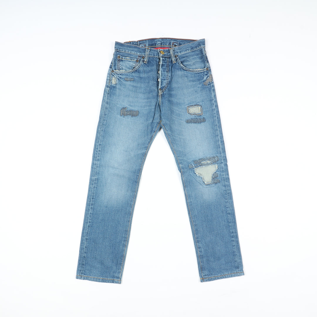 Levi's 542 Repair Jeans Denim W27 L34 Unisex Vita Alta