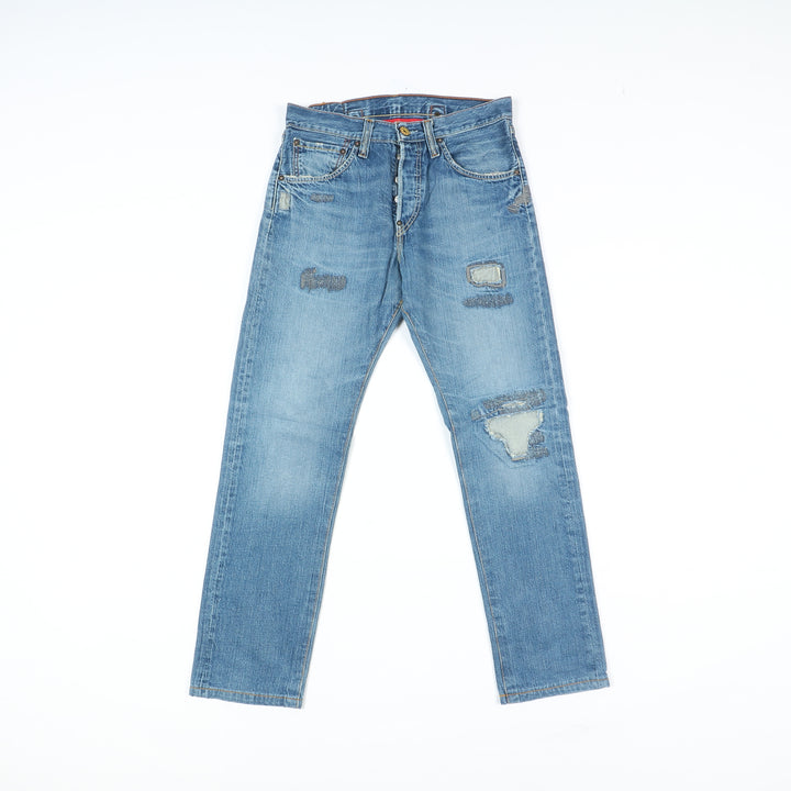 Levi's 542 Repair Jeans Denim W27 L34 Unisex Vita Alta
