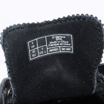 Dr. Martens Spin Scarpe Nero in Pelle Lucida Eur 36 Donna