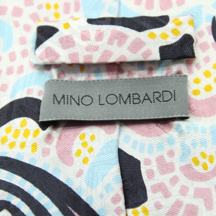 Mino Lombardi Cravatta Bianco in Seta Uomo
