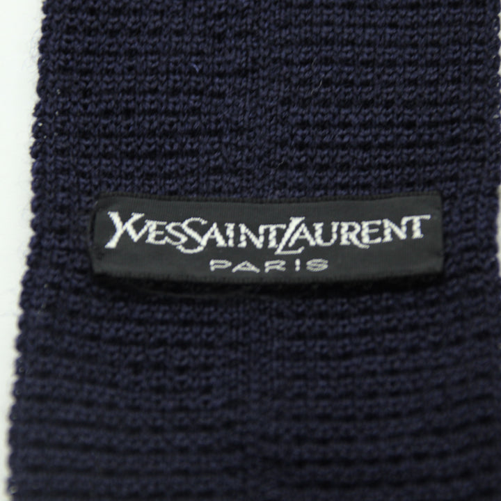 Yves Saint Laurent Cravatta Blu in Lana Uomo