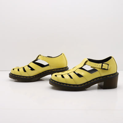 Dr. Martens Eleanor Sandalo Giallo in Pelle Lucida Eur 41 Donna