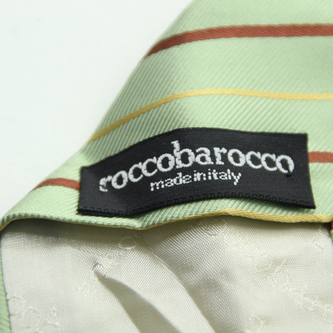 Rocco Barocco Cravatta Verde in Seta Uomo