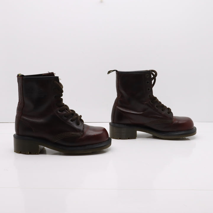 Dr. Martens 8304 Stivaletto Vintage Bordeaux in Pelle Eur 36 Size 3 Donna