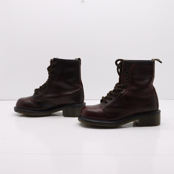 Dr. Martens 8304 Stivaletto Vintage Bordeaux in Pelle Eur 36 Size 3 Donna