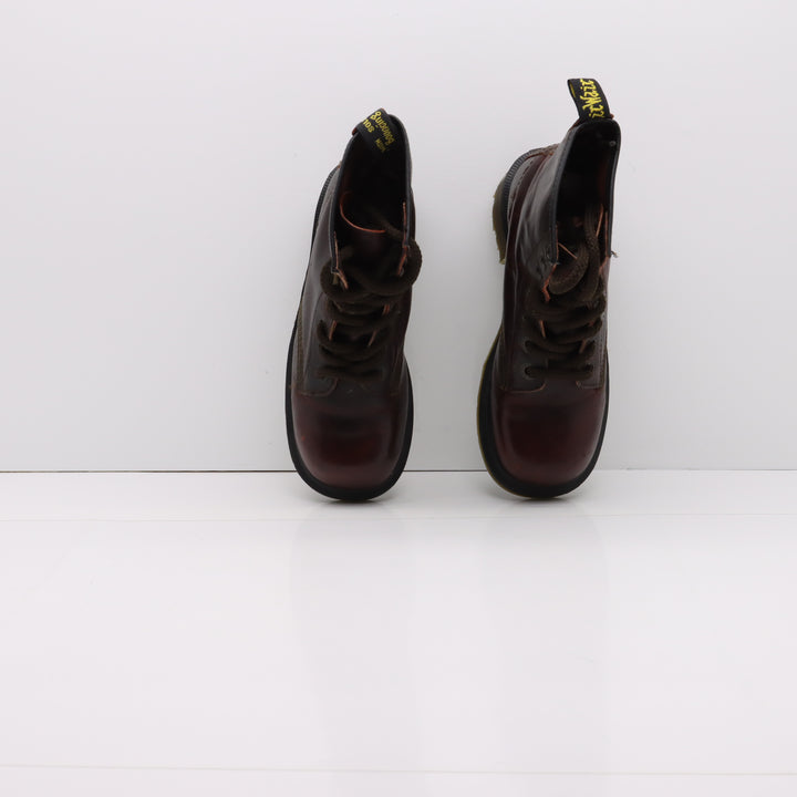 Dr. Martens 8304 Stivaletto Vintage Bordeaux in Pelle Eur 36 Size 3 Donna