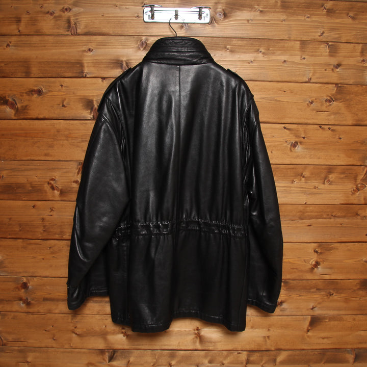 Iceberg Giacca in Pelle Vintage Nero Taglia XXL Uomo