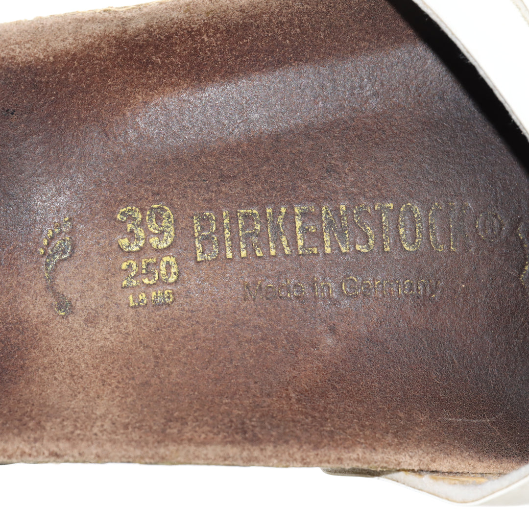 Birkenstock Madric Sandalo Vernice Bianco Eur 39 Donna