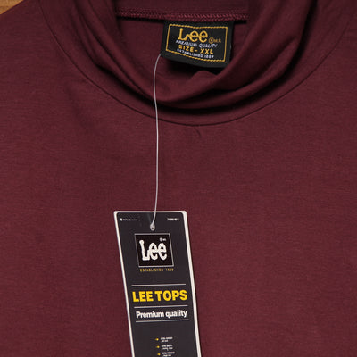 Lee Maglia a Collo Alto Bordeaux Taglia XXL Unisex Nuova Dead Stock w/Tags