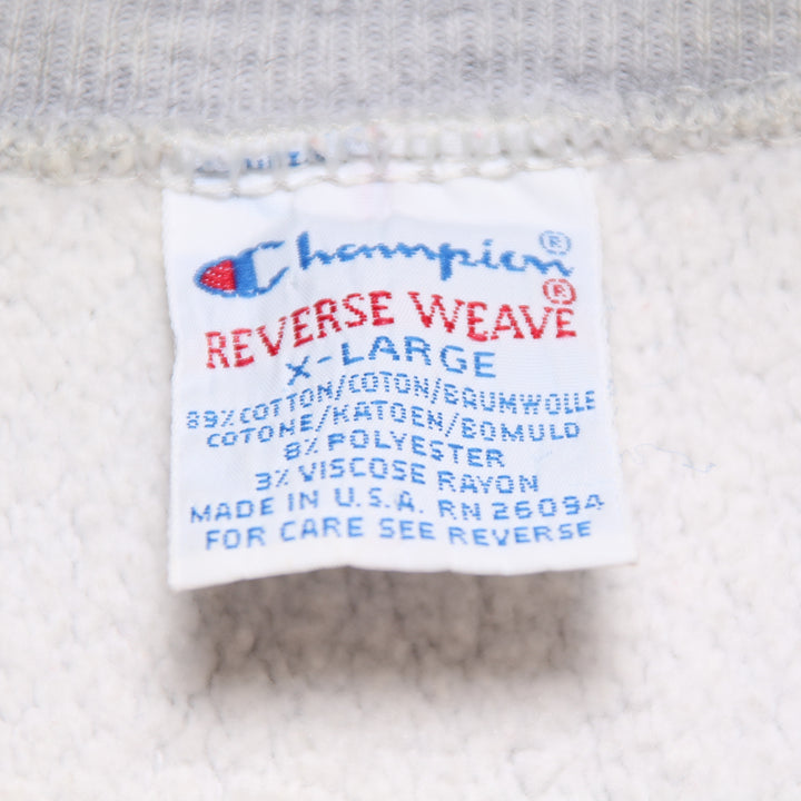 Champion Reverse Weave Felpa Vintage Grigia Taglia XL Unisex Made in USA