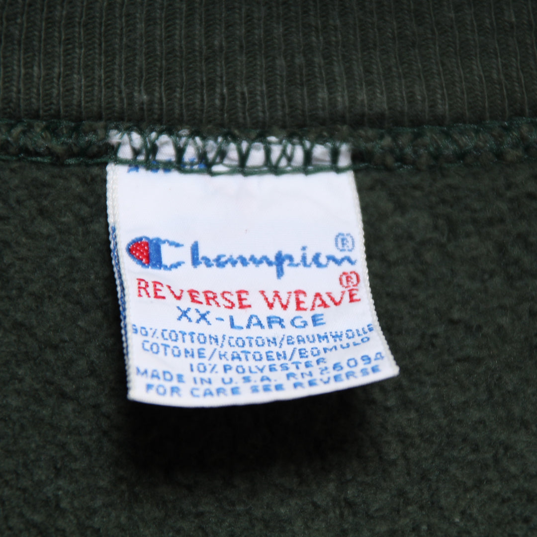 Champion Reverse Weave Felpa Vintage Verde Taglia XXL Unisex Made in USA
