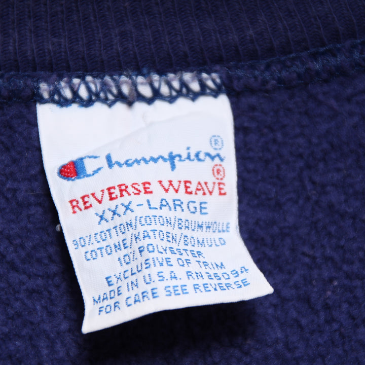 Champion Reverse Weave Felpa Vintage Blu Taglia XXXL Unisex Made in USA