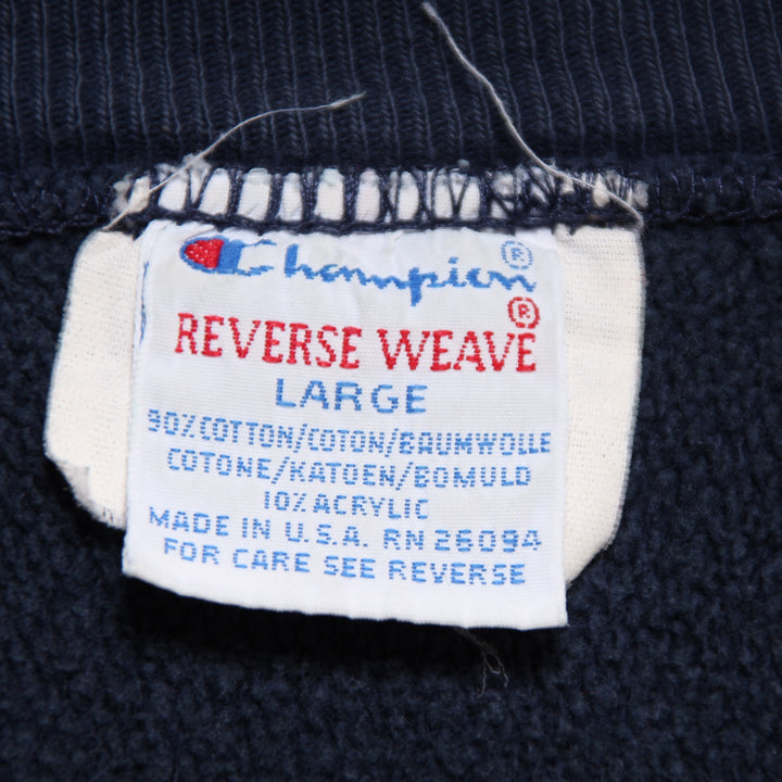 Champion Reverse Weave Felpa Vintage Blu Taglia L Unisex Made in USA