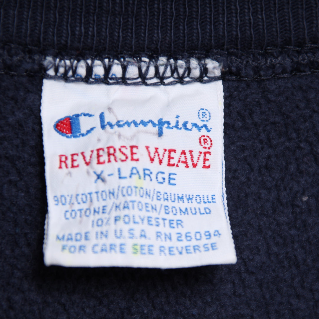 Champion Reverse Weave Felpa Vintage Blu Taglia XL Unisex Made in USA