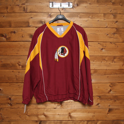 NFL Team Apparel Washington Redskins Giacca Vintage Bordeaux e Giallo Taglia XL Uomo