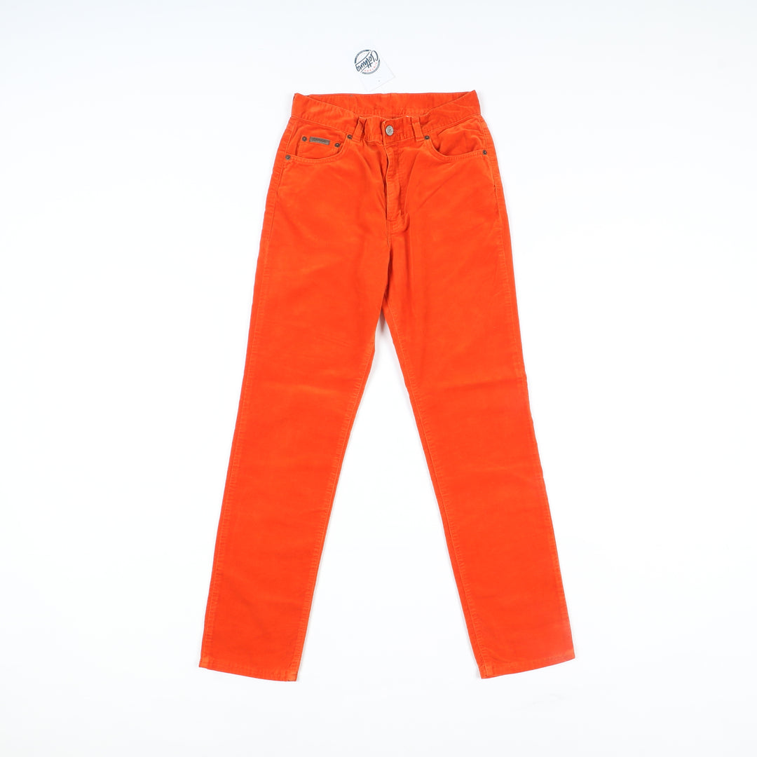 Calvin Klein Mom Fit Jeans in Velluto W29 Arancione Donna