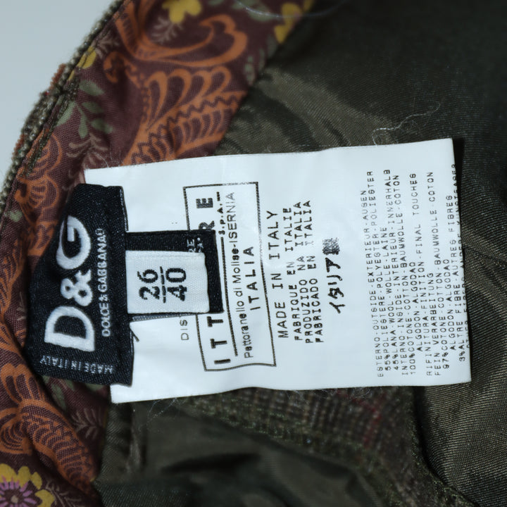 D&G Pantalone Multicolore a Quadri W26 Donna