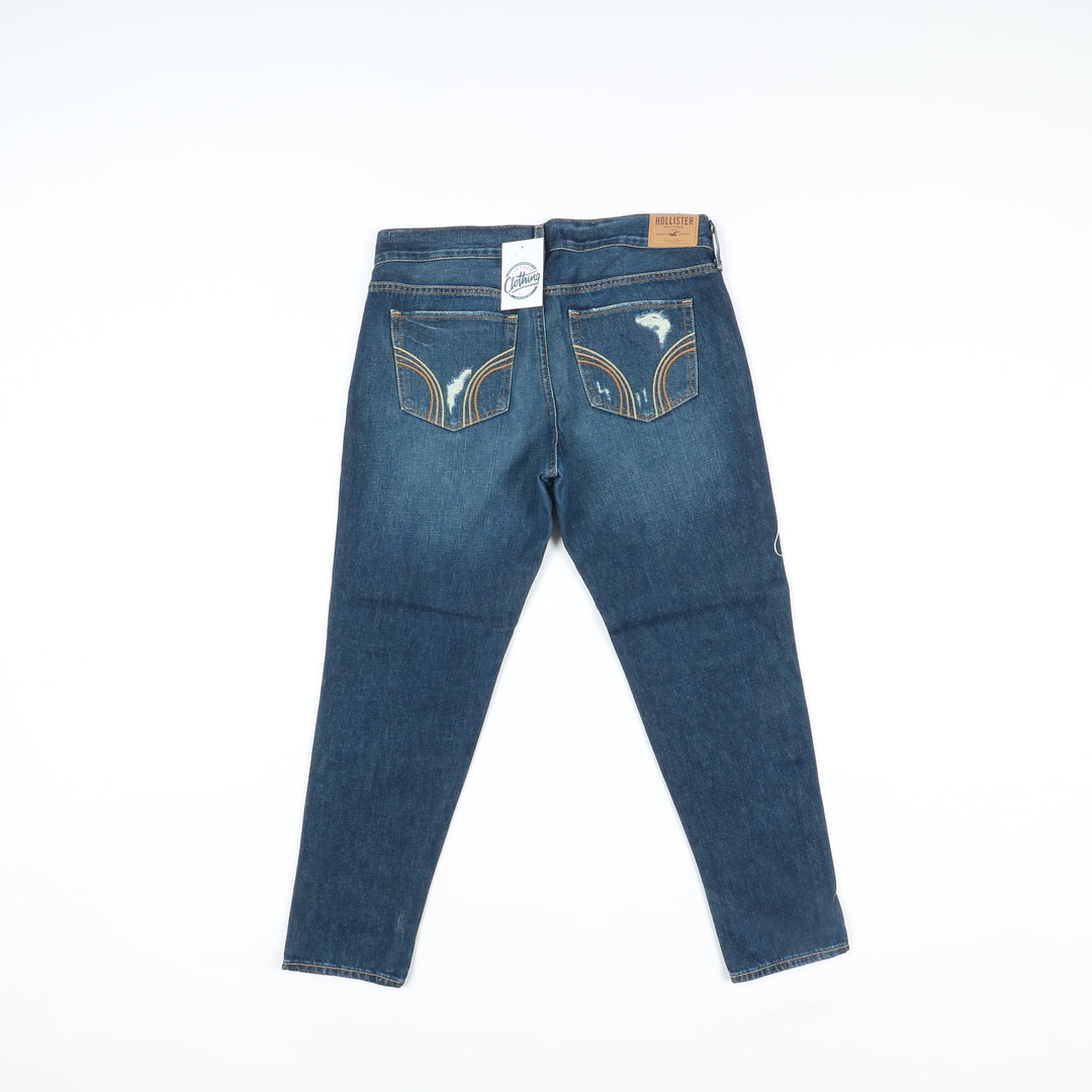 Hollister Mom Fit Strappato Jeans Denim W28 Donna