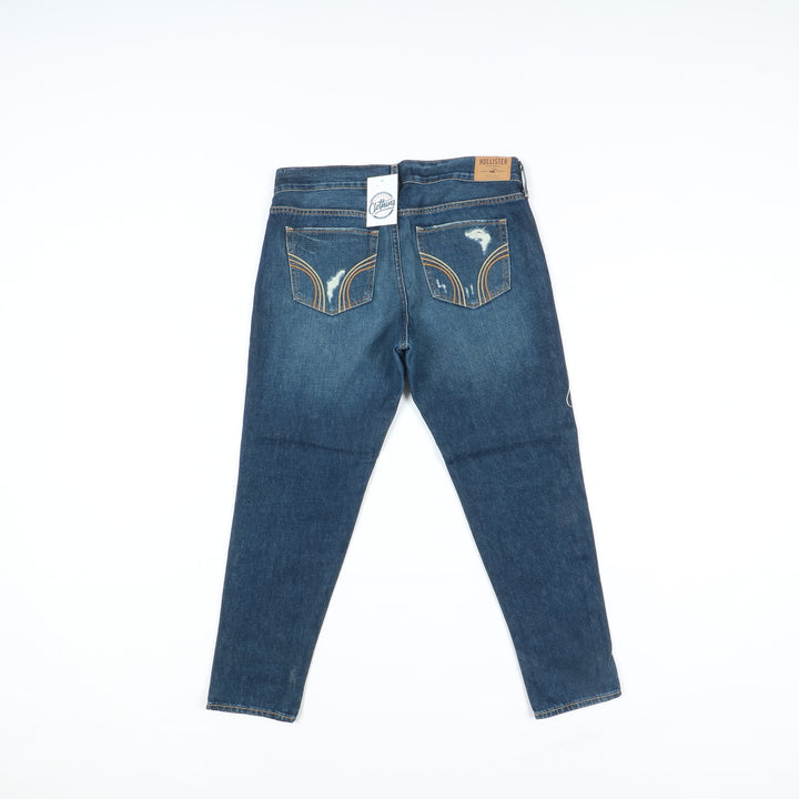 Hollister Mom Fit Strappato Jeans Denim W28 Donna