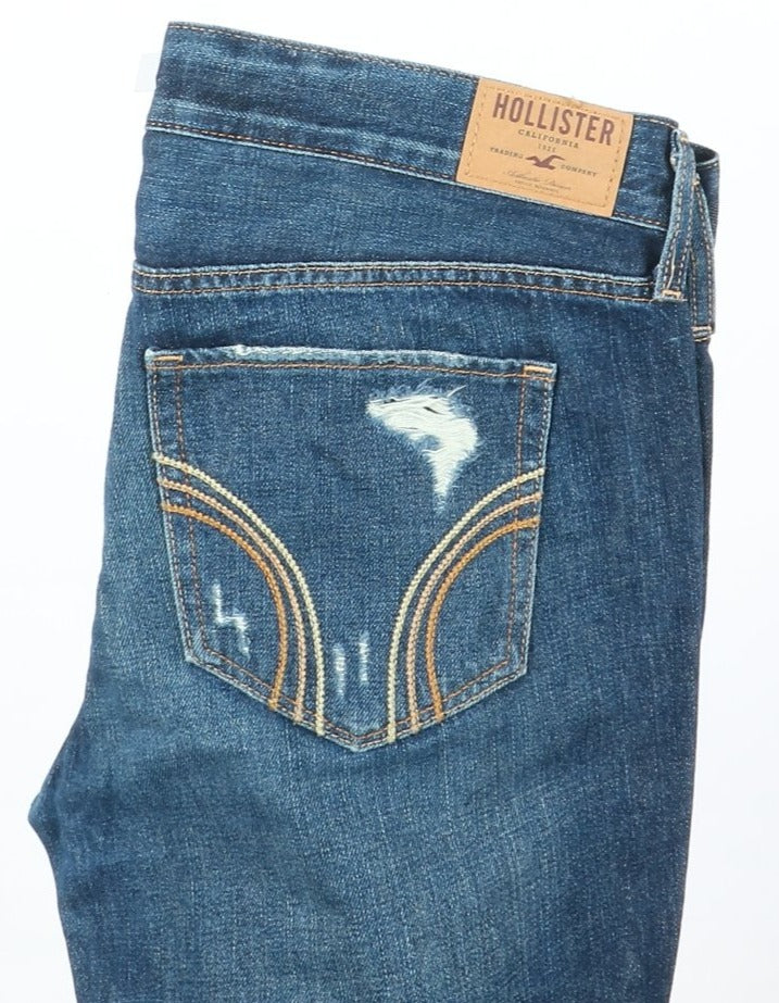 Hollister Mom Fit Strappato Jeans Denim W28 Donna