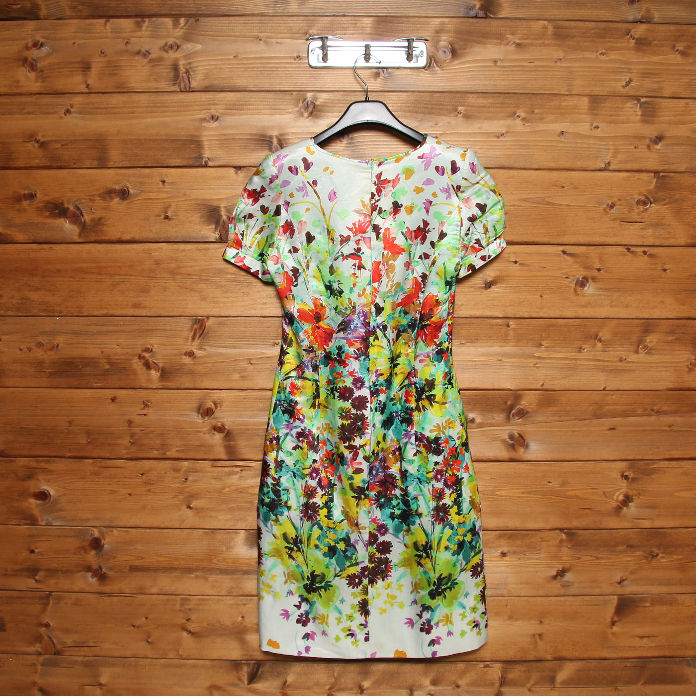 Abito Premier Paris Ungaro Tubino Vintage Celeste a Fiori Donna