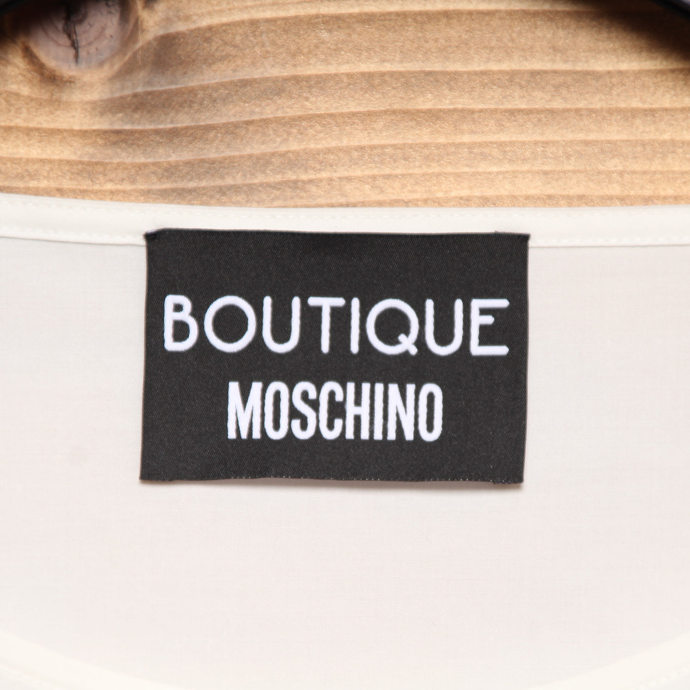 Abito Boutique Moschino Bianco Rosa con Fiocco Taglia 42 Donna w/Tags
