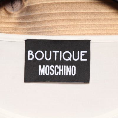 Abito Boutique Moschino Bianco Rosa con Fiocco Taglia 42 Donna w/Tags