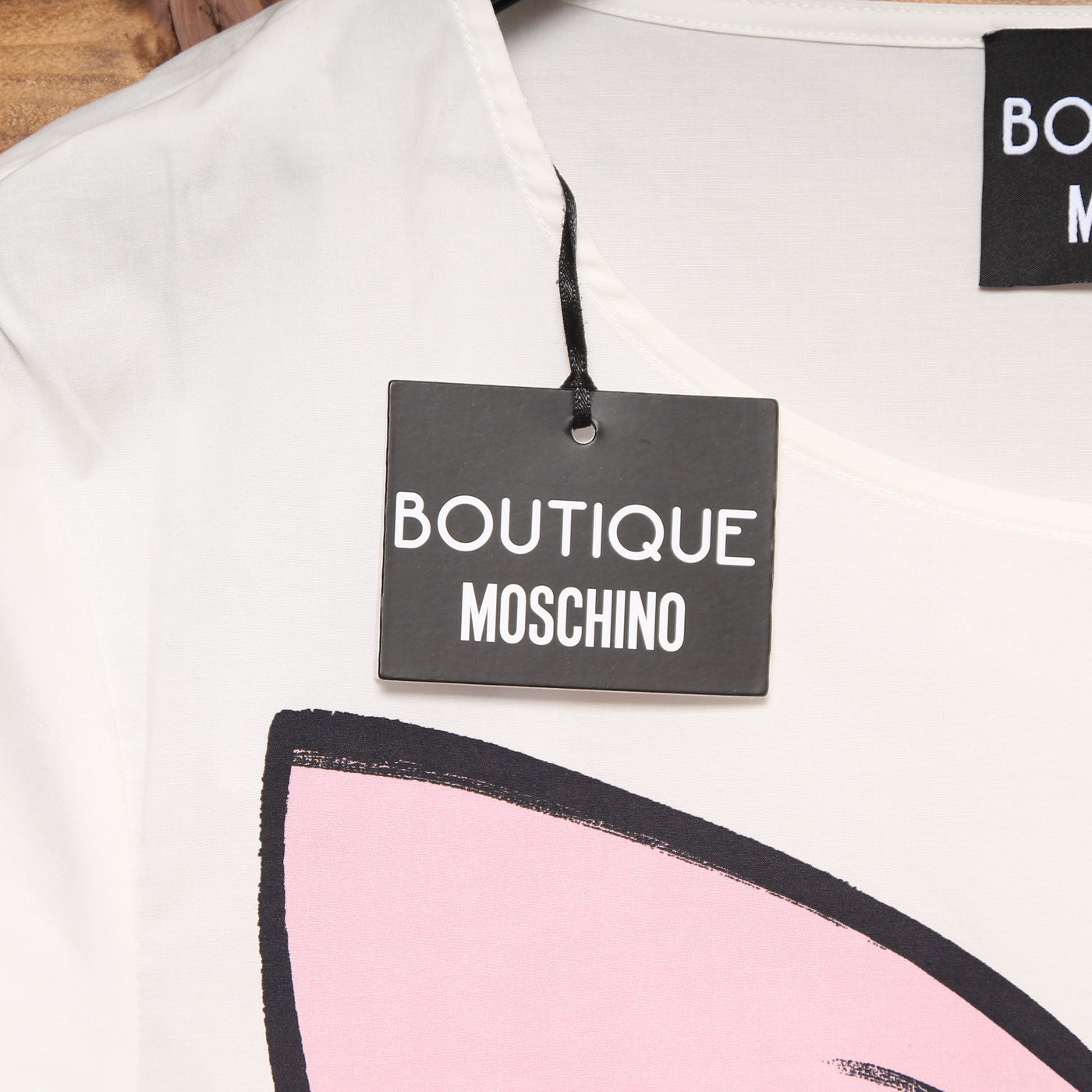 Abito Boutique Moschino Bianco Rosa con Fiocco Taglia 42 Donna w/Tags