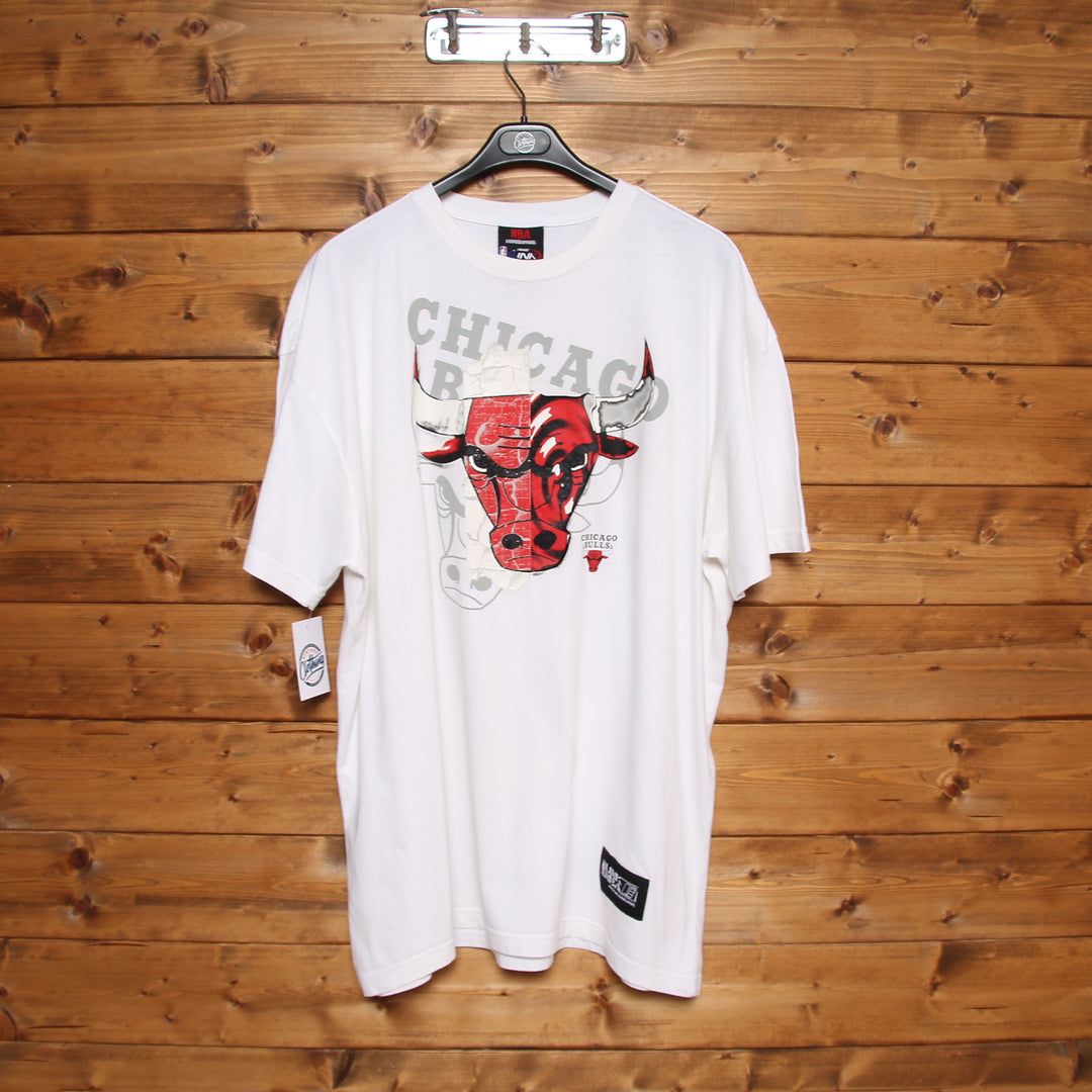 NBA Chicago Bulls T-Shirt Bianca con Stampa Taglia 2XL Unisex