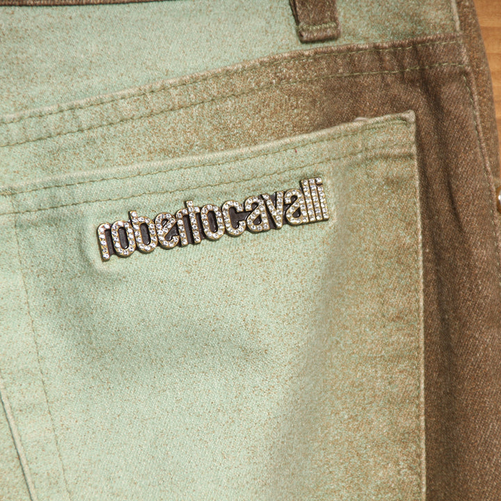 Roberto Cavalli Jeans Taglia S Marrone e Verde Unisex Vita Alta