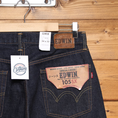 Edwin 105SX 5054 W34 Denim Unisex Vita Alta Dead Stock w/Tags