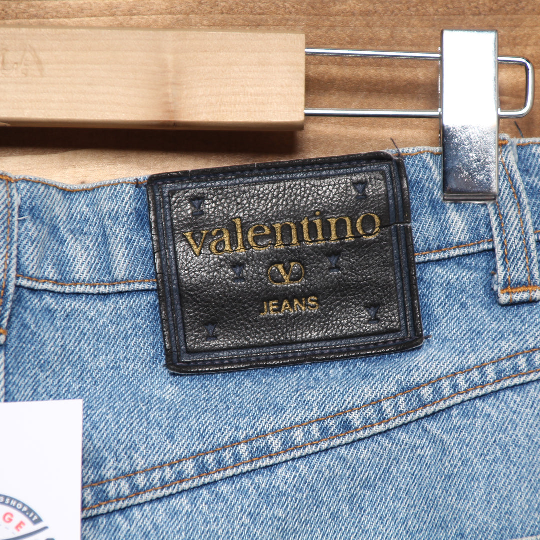 Valentino Jeans Bleu Gonna W32 Denim Donna Vita Alta