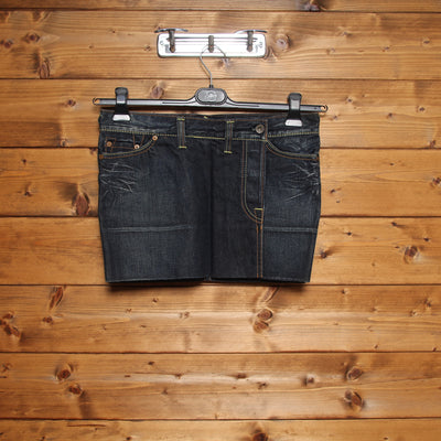 Evisu Gonna di Jeans Vintage Denim Taglia W28 Donna Deadstock