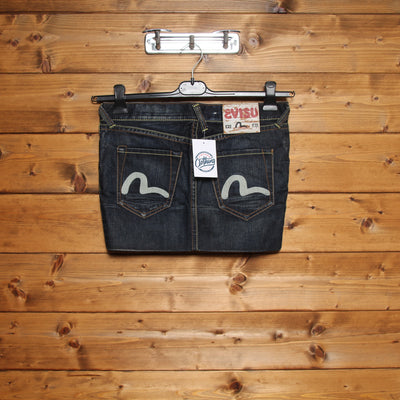 Evisu Gonna di Jeans Vintage Denim Taglia W28 Donna Deadstock