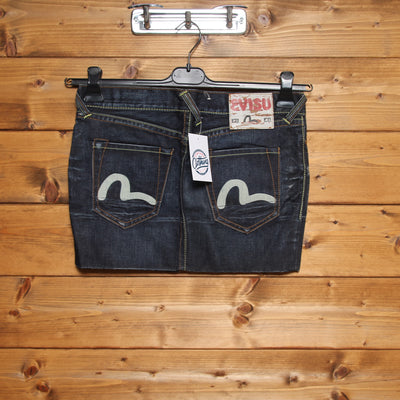 Evisu Gonna di Jeans Vintage Denim Taglia W28 Donna Deadstock