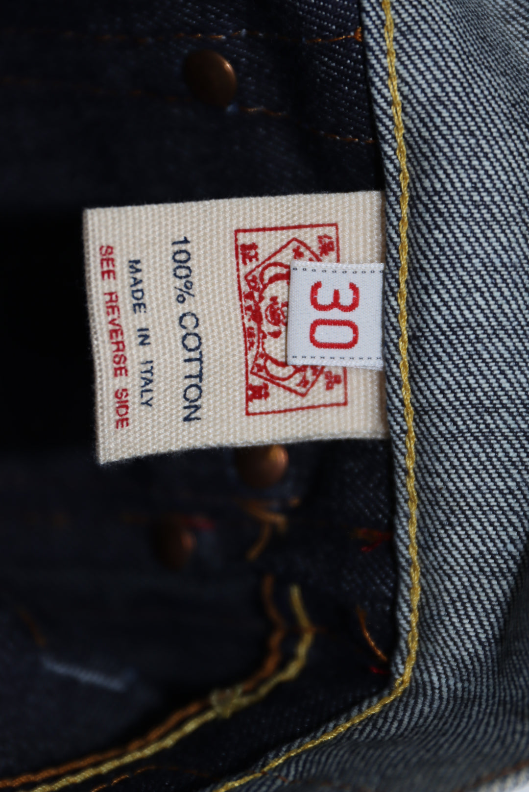Evisu 450x39 Jeans Selvedge Vintage W30 Denim Unisex Vita Alta Dead Stock* w/Tags