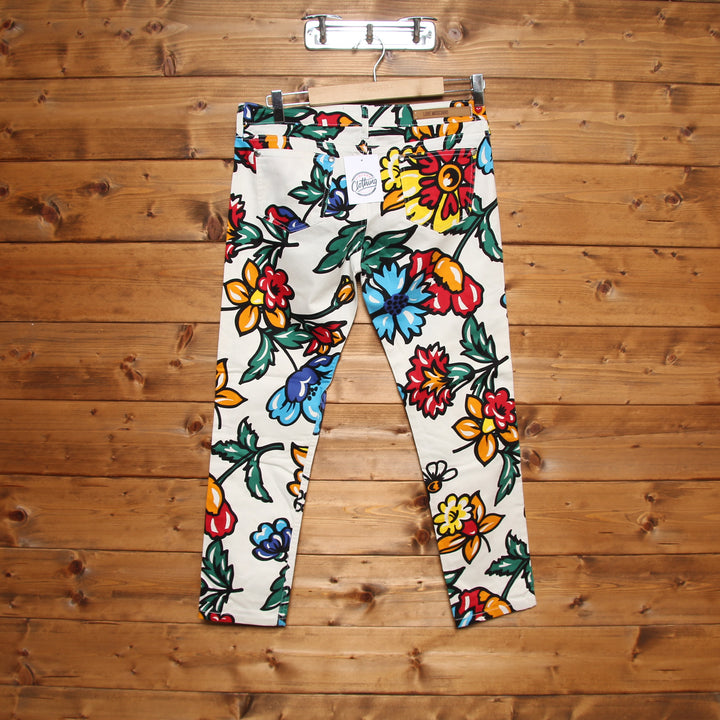 Love Moschino Jeans W29 Bianco con Fantasia Donna Vita Bassa