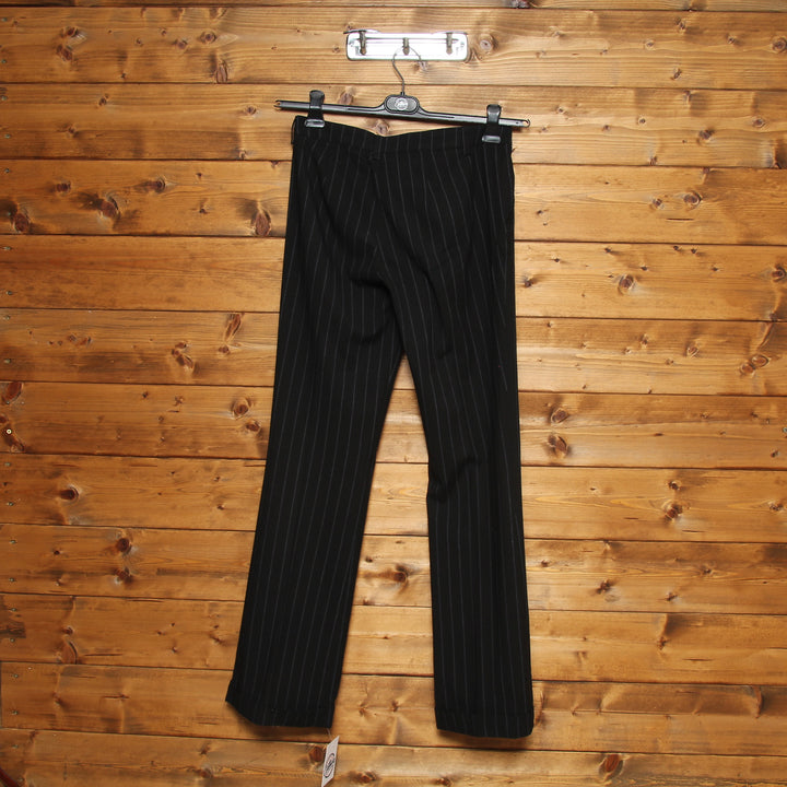 Combobella Pantalone Nero a Righe Taglia 29 Donna