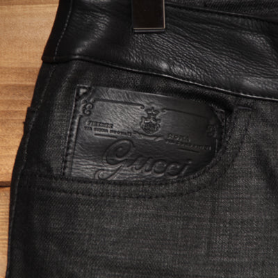 Gucci New Leggins Jeans 38 Nero Donna Vita Bassa