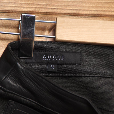 Gucci New Leggins Jeans 38 Nero Donna Vita Bassa