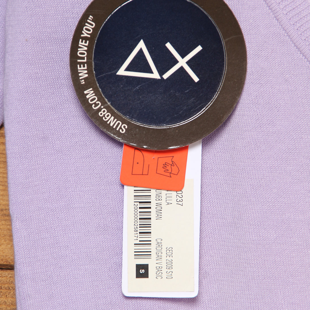 Sun 68 Cardigan Lilla Taglia S Donna Deadstock w/Tags