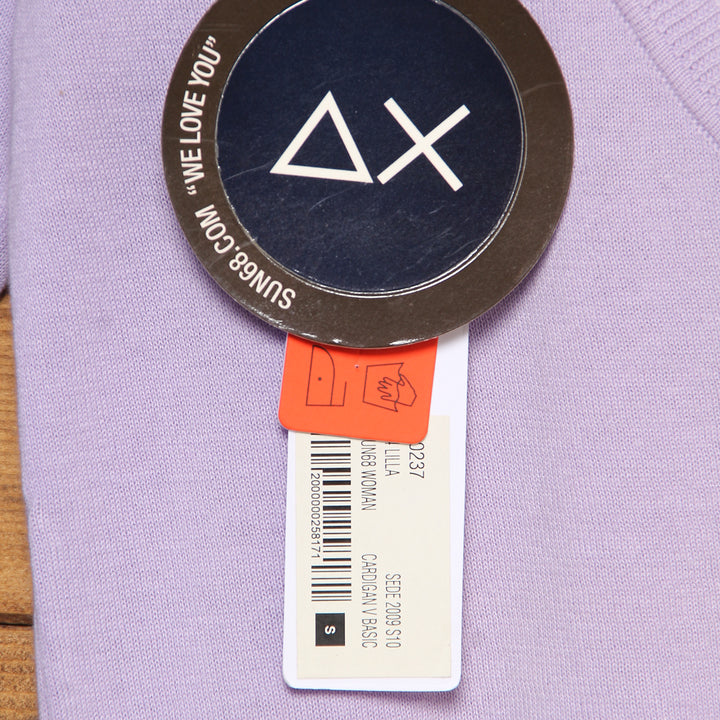 Sun 68 Cardigan Lilla Taglia S Donna Deadstock w/Tags