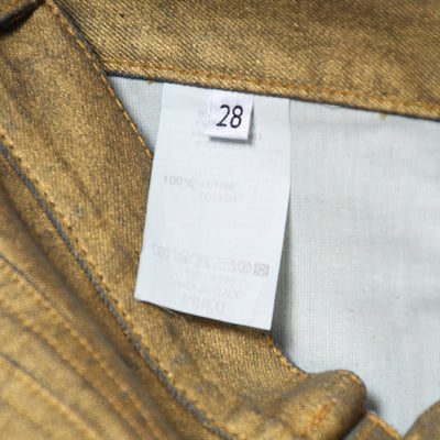 Pinko Jeans W28 Oro e Denim Donna Vita Media