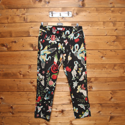 Moschino Jeans 42 Nero con Fantasia Donna Vita Bassa