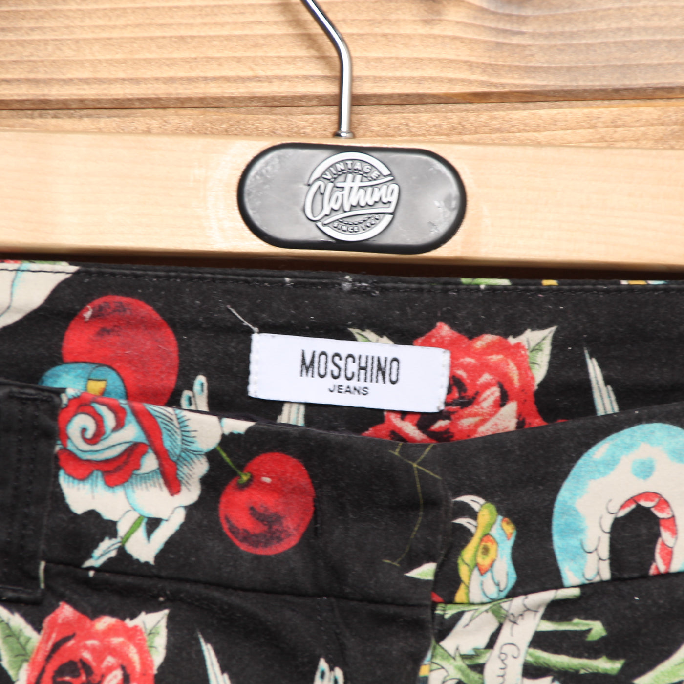 Moschino Jeans 42 Nero con Fantasia Donna Vita Bassa