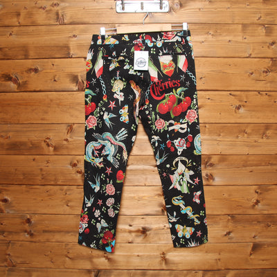Moschino Jeans 42 Nero con Fantasia Donna Vita Bassa