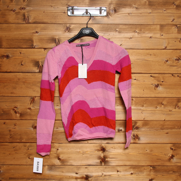 Evisu Maglione Rosa Taglia XS Donna Deadstock w/Tags